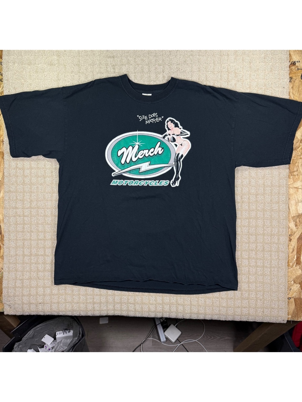 Black Merch Motorcycles graphic T-shirt 2XL